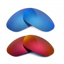 New Walleva Polarized Fire Red + Ice Blue Replacement Lenses For Oakley New Twenty (OO9157 Series) (2012&After) Sunglasses